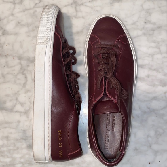 COPY - Common projects womens oxblood leather sneakers 38 8 - Picture 1 of 6